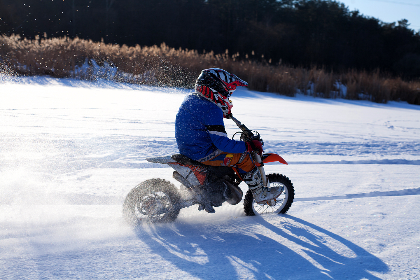 I envy him! - My, Moto, Motocross, On ice, Lake, Snow, Winter, The photo, Longpost