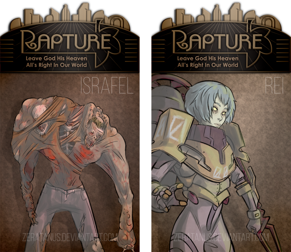 Rapture 3 - Art, Deviantart, BioShock, Evangelion, Crossover, Rapture, Longpost, Anime