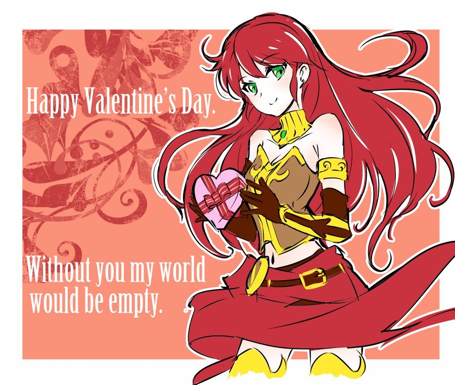 Happy Valentine's Day. - Anime, Not anime, RWBY, Anime art, Pyrrha nikos, Valentine's Day