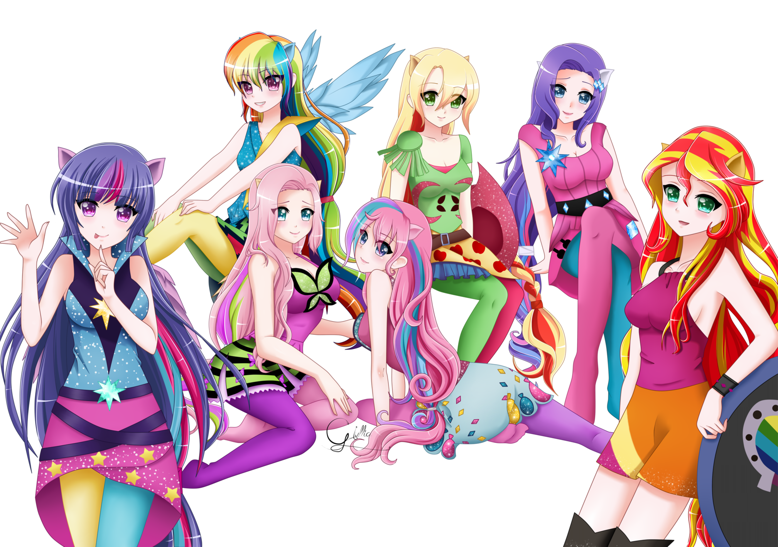 Rainbow Stones - My little pony, Equestria girls, Mane 6, Sunset shimmer, 