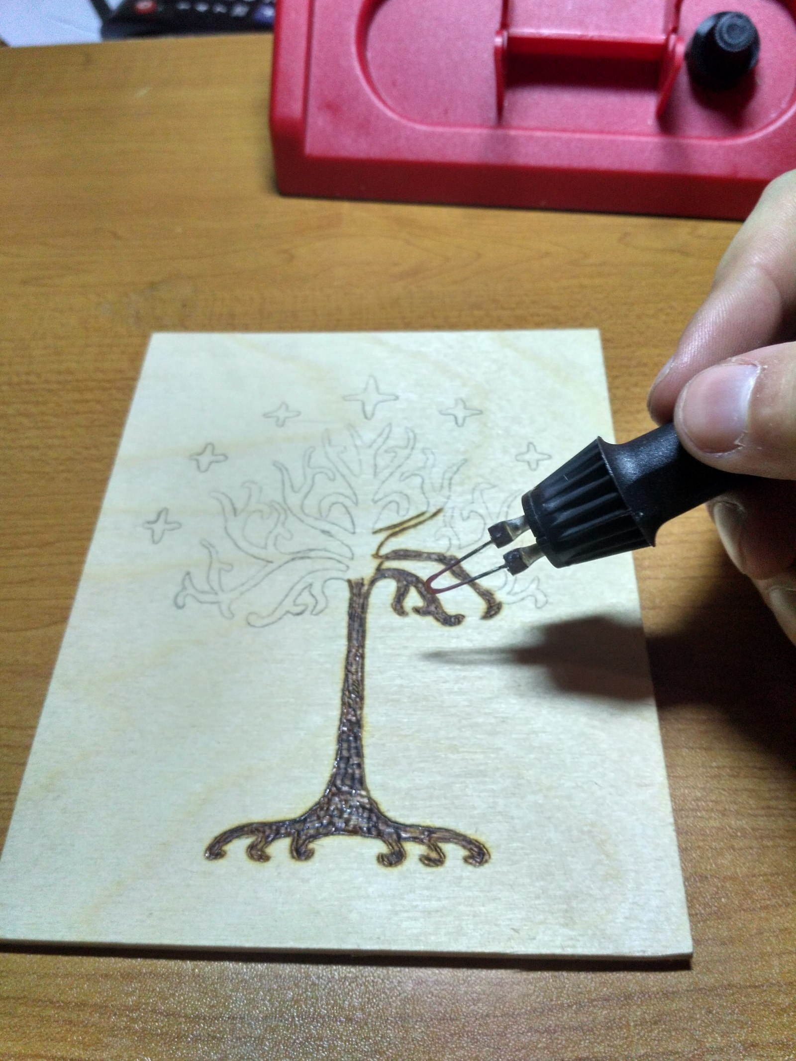 White Tree of Gondor - My, Pyrography, Lord of the Rings, , Longpost