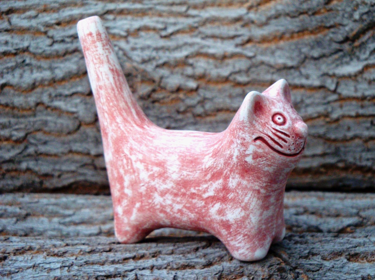 Ceramic cat whistle. Continuation (firing and coloring). - My, cat, , Ceramics, Tin whistle, Longpost