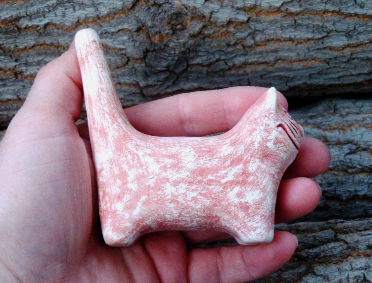 Ceramic cat whistle. Continuation (firing and coloring). - My, cat, , Ceramics, Tin whistle, Longpost