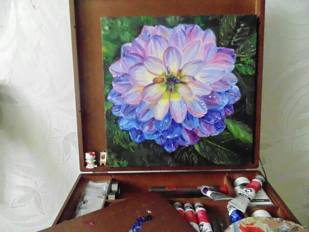 My friend is an artist. - Painting, Flowers