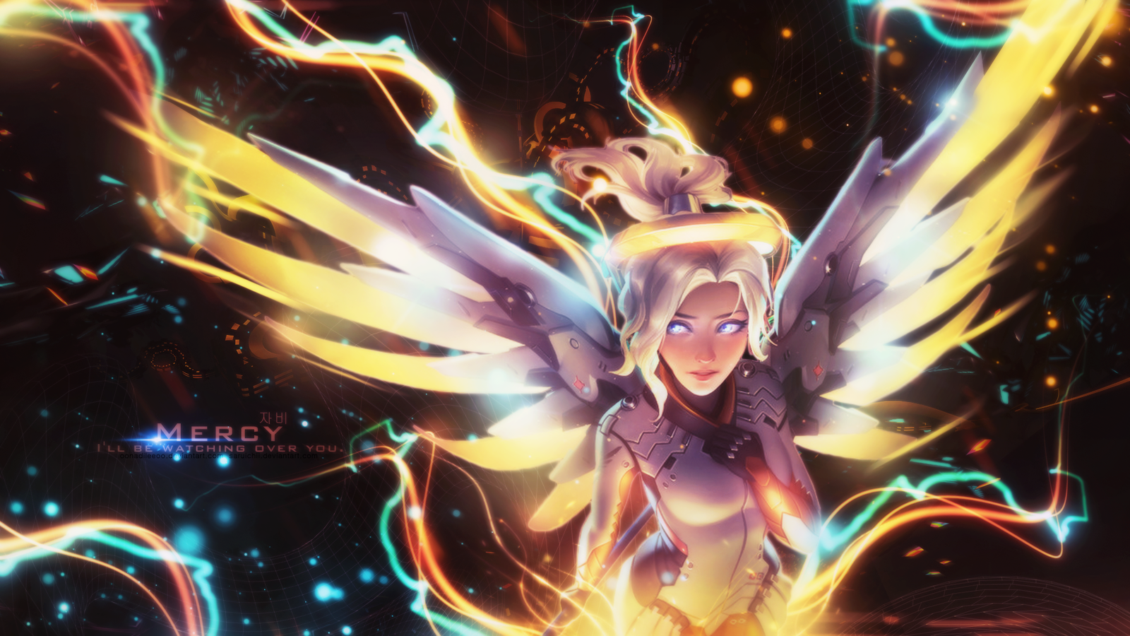 Overwatch some Art - Overwatch, Mercy, Zenyatta, Reinhardt, Lucio, Art, Longpost