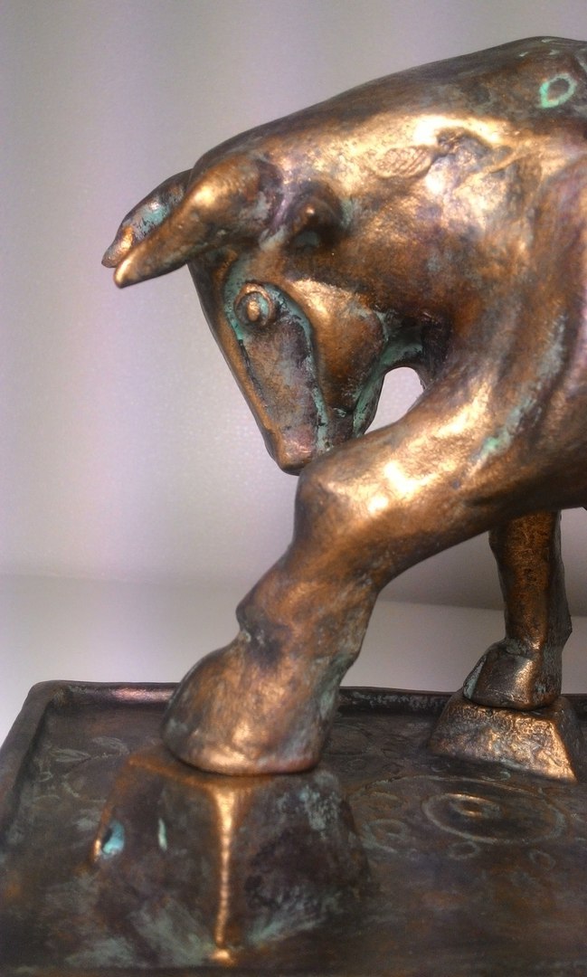 bronze bull - Pepakura, Papercraft, With your own hands, Handmade, Friday, Bull, The statue, Longpost, Sculpture