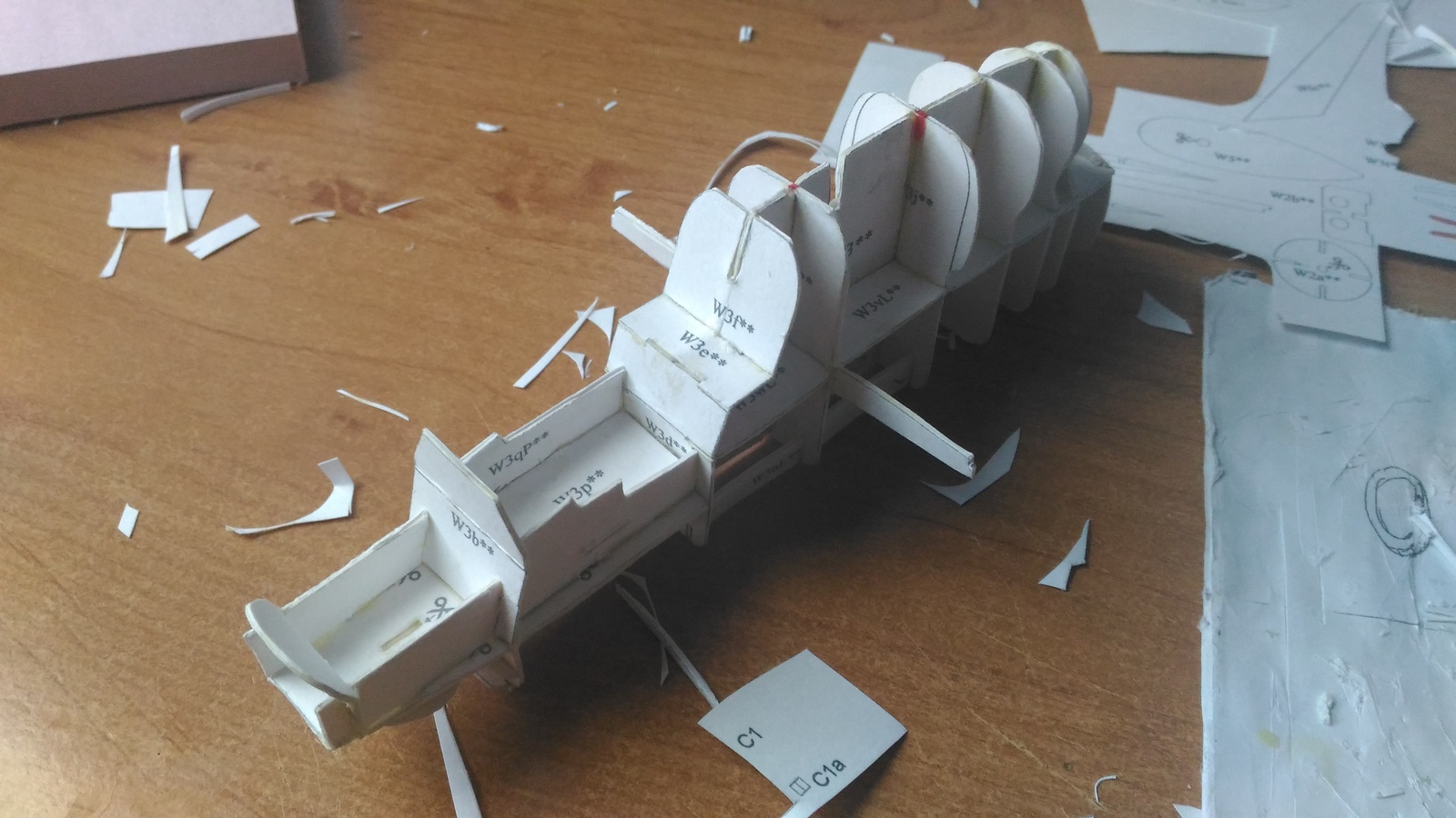 AH-1G made of paper - part one: cockpit and fuselage - My, Modeling, Paper modeling, Aviation, Vietnam, Longpost, Papercraft