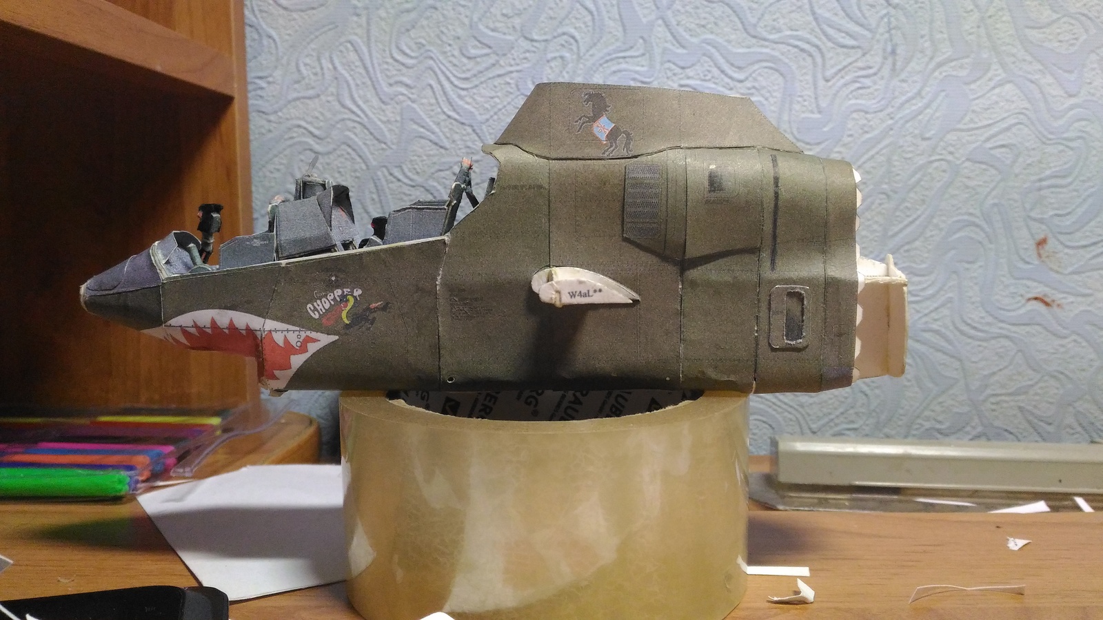 AH-1G made of paper - part one: cockpit and fuselage - My, Modeling, Paper modeling, Aviation, Vietnam, Longpost, Papercraft