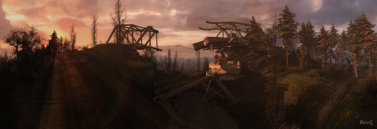 A few panoramas from stalker #3 - My, Stalker, Панорама, Chernobyl, Lost alpha, Sunset, Longpost