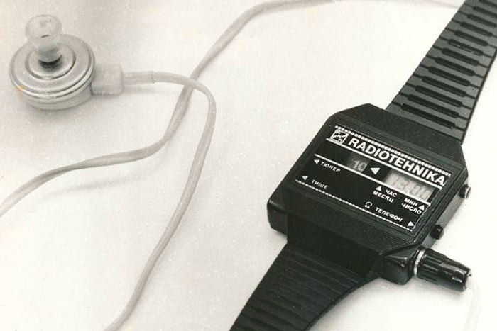 Wrist watch with radio, a product of the Riga Radio Engineering, 1986. - the USSR, Made in USSR, Clock, Radio, Radio engineering