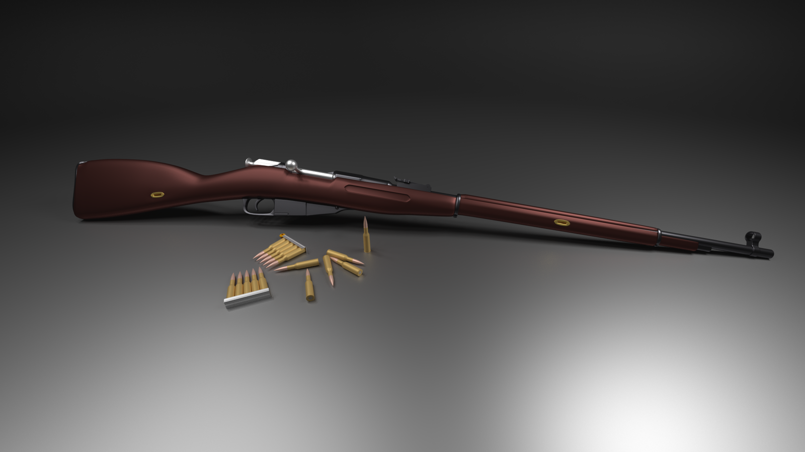 Mosinka - My, 3D, Mosin rifle, Blender, Weapon, Cupcake Peekaboo