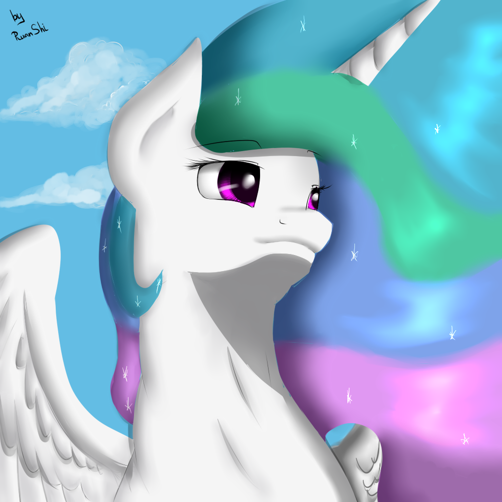 Celestia - Моё, My Little Pony, Princess Celestia, Ruanshi