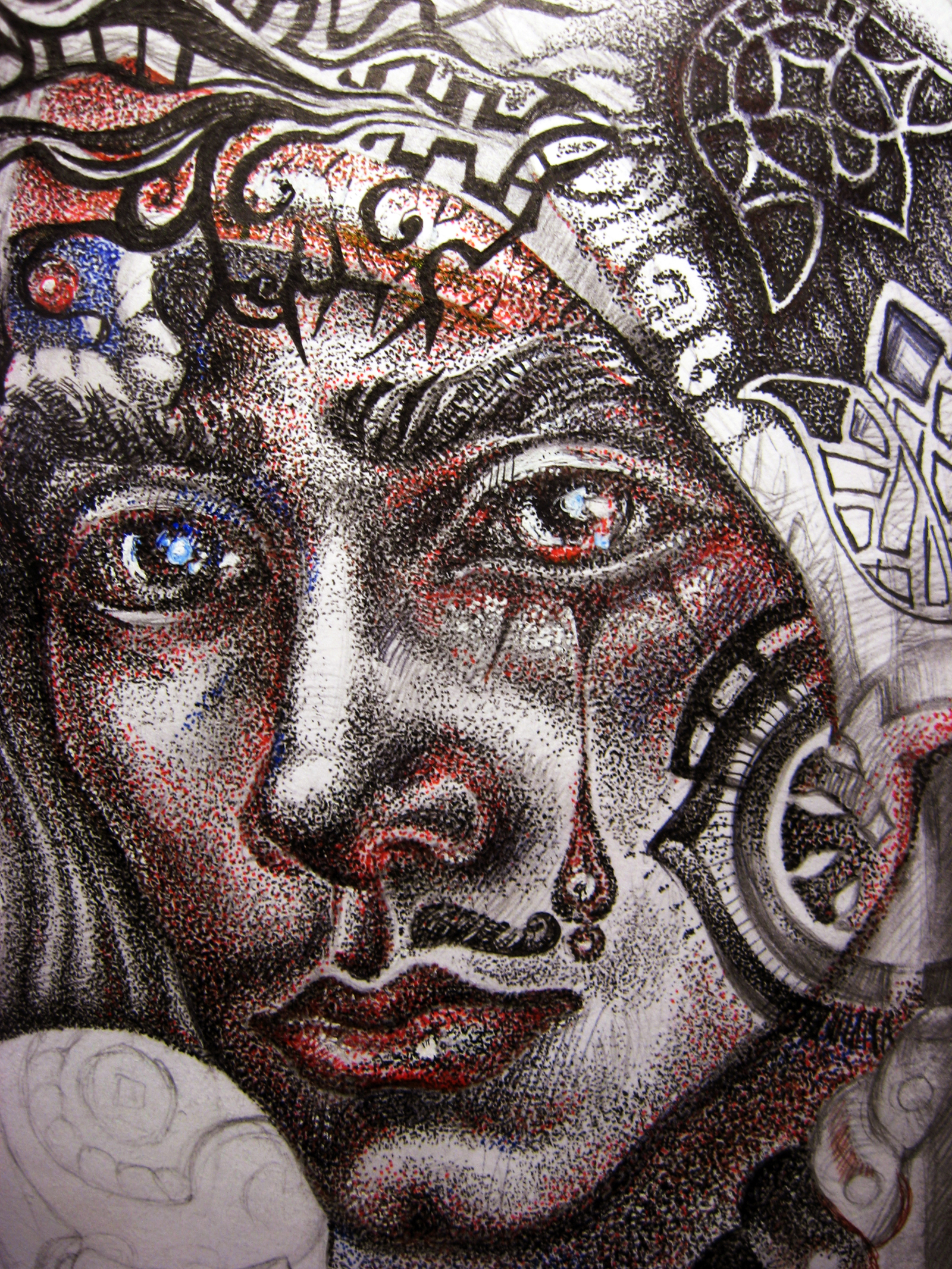 Face - My, Face, Men, Pointillism, Graphics