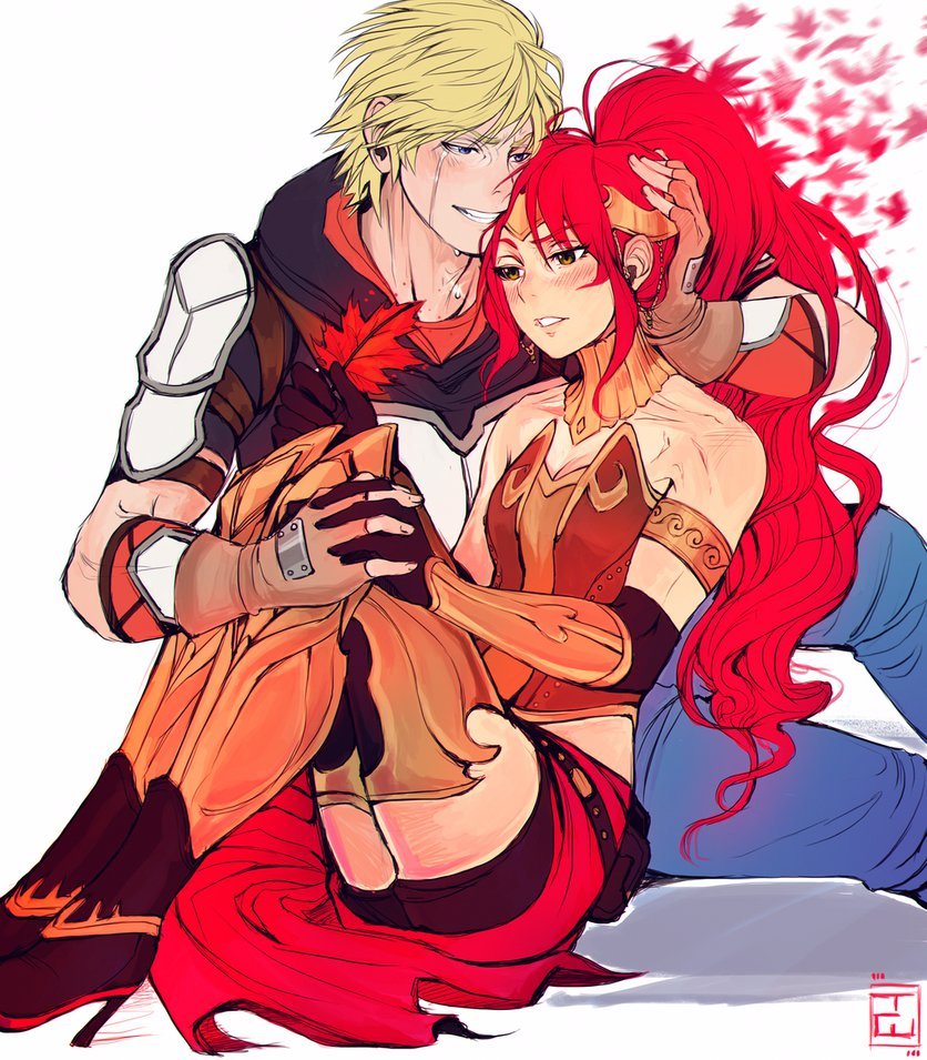 Hello again... - RWBY, Anime art, Anime, Not anime, Pyrrha nikos, Jaune Arc