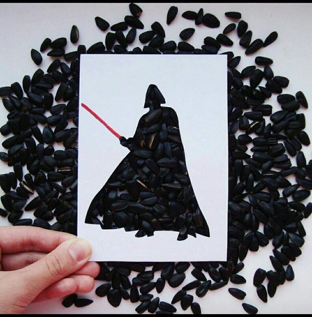 Darth vader - Art, Stencil, Seeds, Star Wars IV: A New Hope, Anakin Skywalker, Not mine, In contact with