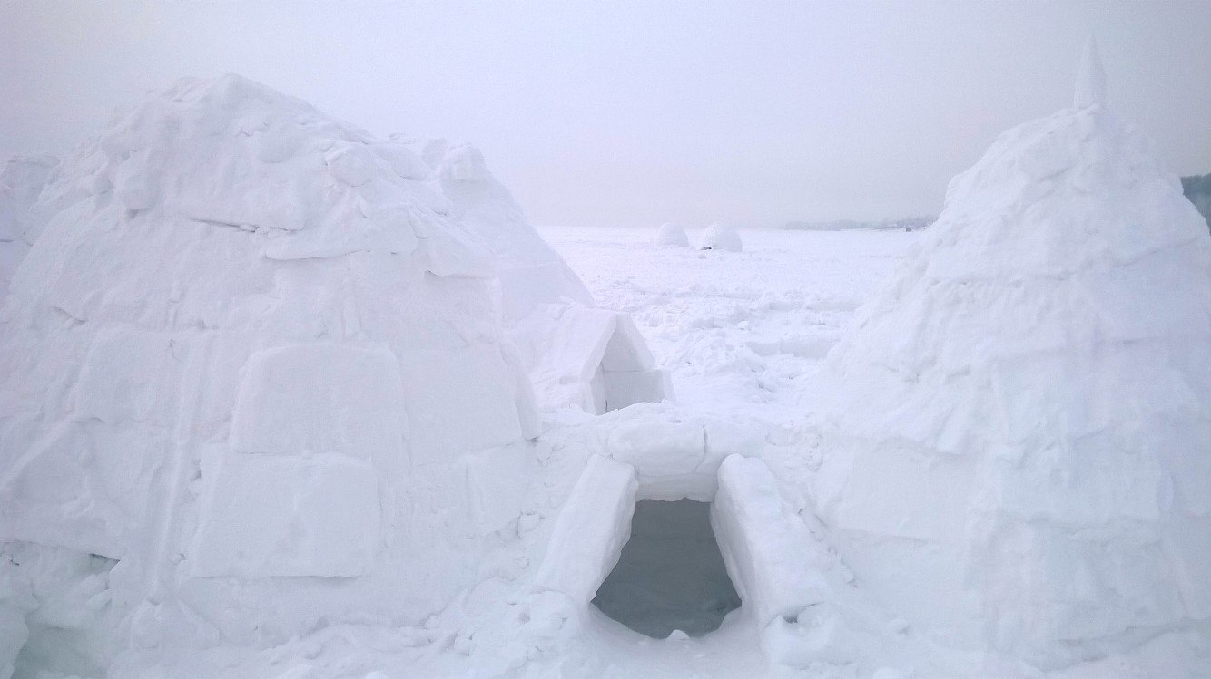 City of the Eskimos at the Ob HPP (Igloo 2017) - My, Obges, Igloo, North, Novosibirsk, Ob sea, Ob Reservoir, Russia, Video, Longpost