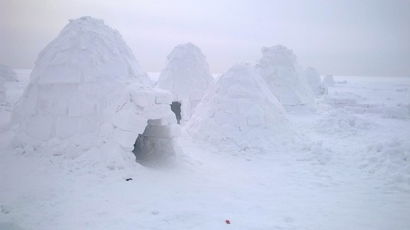 City of the Eskimos at the Ob HPP (Igloo 2017) - My, Obges, Igloo, North, Novosibirsk, Ob sea, Ob Reservoir, Russia, Video, Longpost