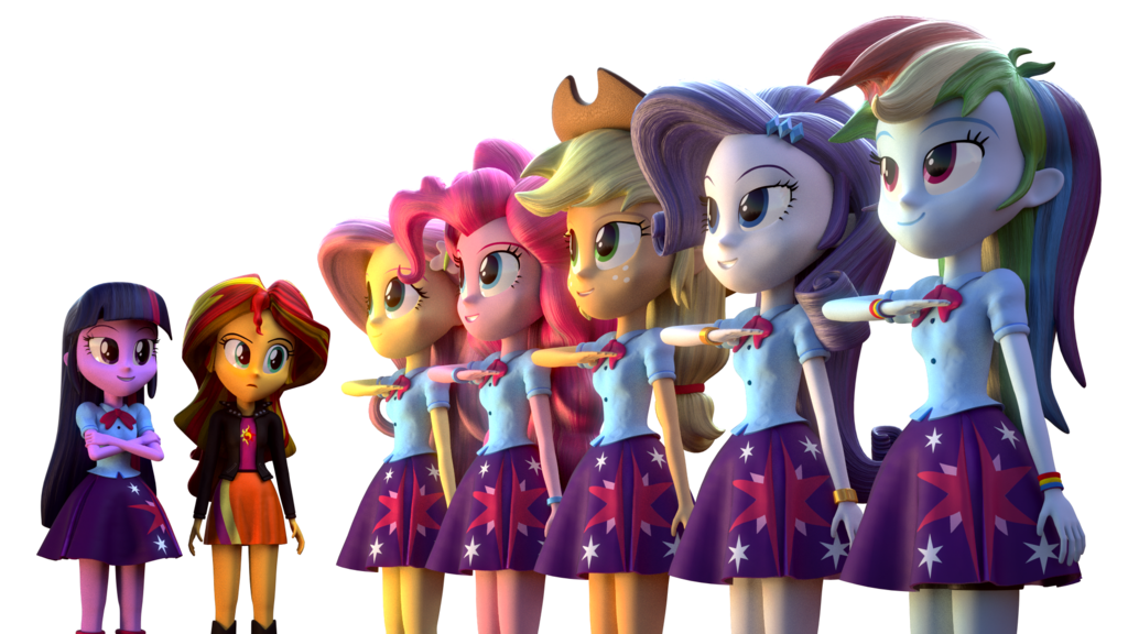 Учись, Сансет. - My Little Pony, Equestria Girls, Mane 6, Sunset Shimmer, Blender