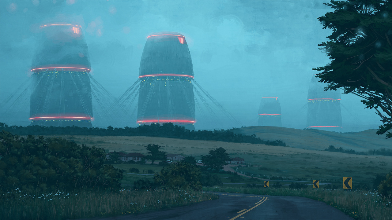 Art by SIMON STLENHAG - Арт, Рисунок, Фантастика, Научная фантастика, Simon stalenhag, Длиннопост