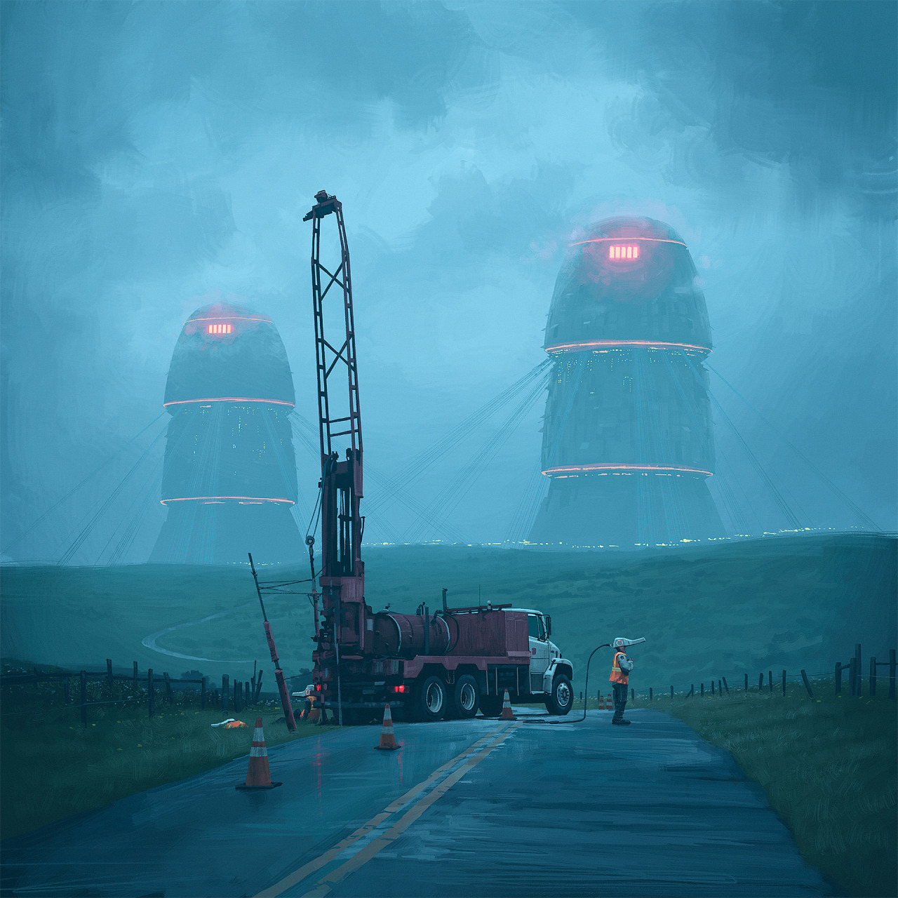 Art by SIMON STLENHAG - Арт, Рисунок, Фантастика, Научная фантастика, Simon stalenhag, Длиннопост