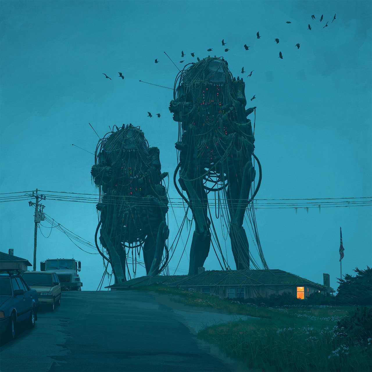 Art by SIMON STLENHAG - Арт, Рисунок, Фантастика, Научная фантастика, Simon stalenhag, Длиннопост