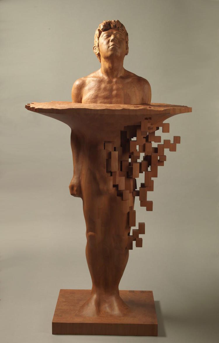 Pixel wood sculptures - Sculpture, , Longpost