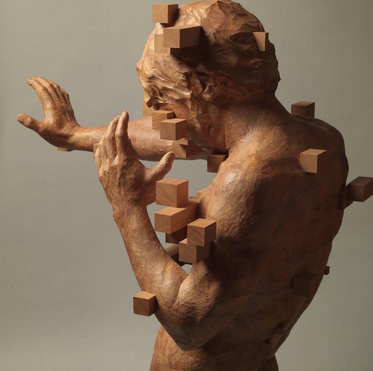 Pixel wood sculptures - Sculpture, , Longpost