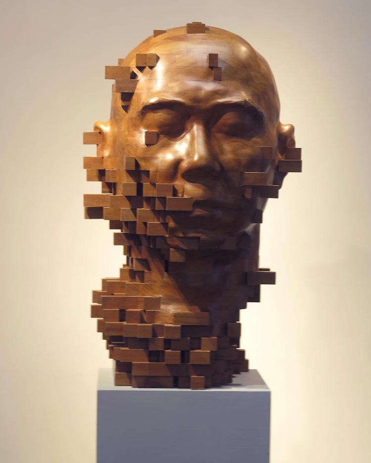 Pixel wood sculptures - Sculpture, , Longpost