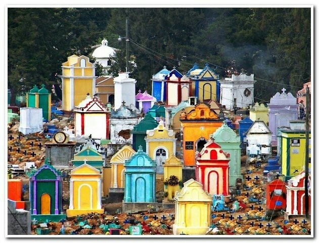 Colored Graves of Guatemala - Cemetery, Death, Guatemala, America, Longpost