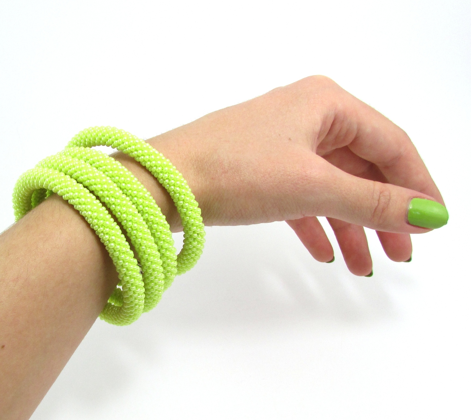 gouge out your eye - My, Decoration, A bracelet, Earrings, Needlework, Beads, Handmade, Yellow, light green, Longpost