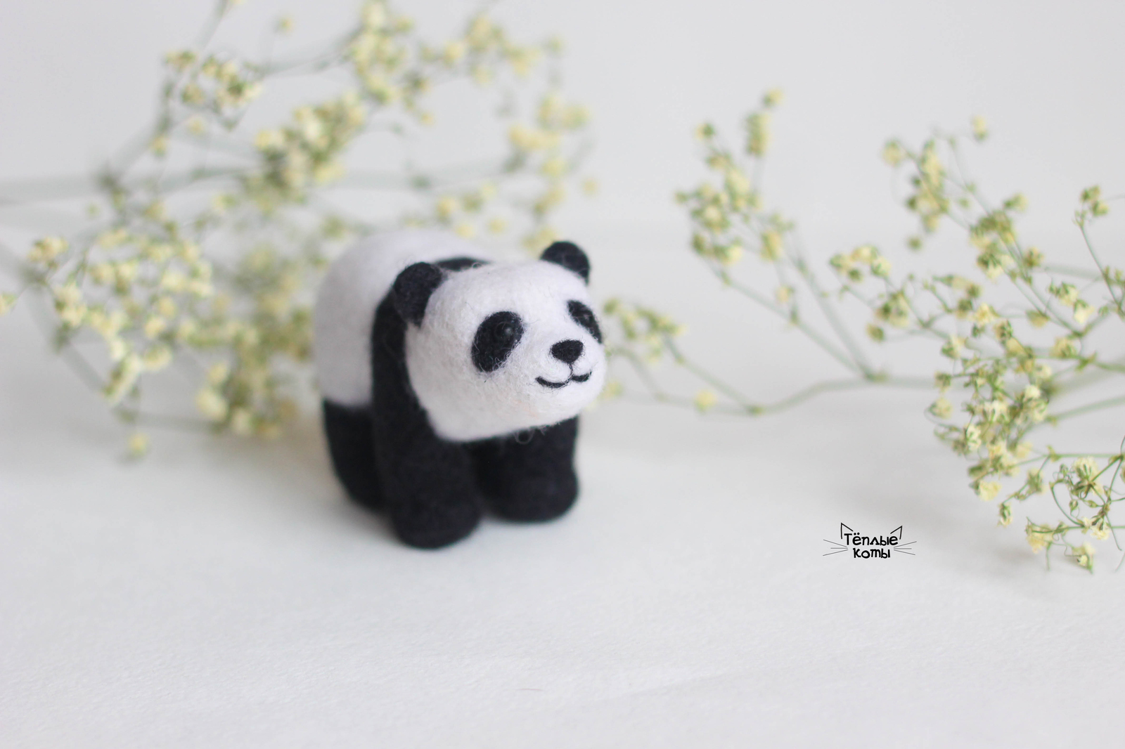 Little pandas in the technique of dry felting - My, Wallow, Dry felting, Handmade, Creation, Art, Wool toy, Author's toy, Animals