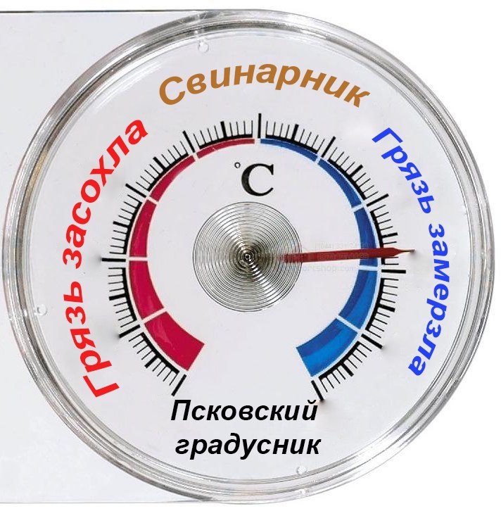 Псковский градусник - Псков, Россия, Градусник, Грязь, Не мое