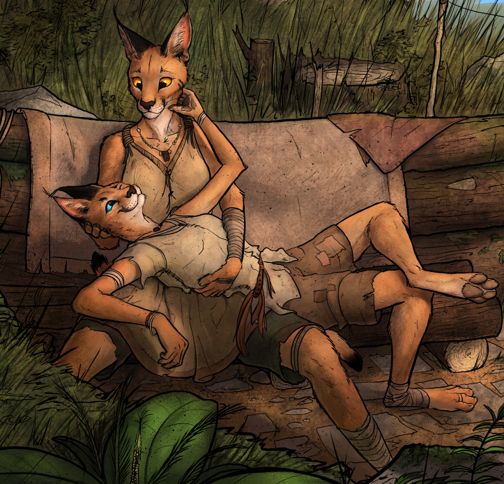 My daughter - Caracal, Furry, Art, Titusweiss, Landscape, Middle Ages