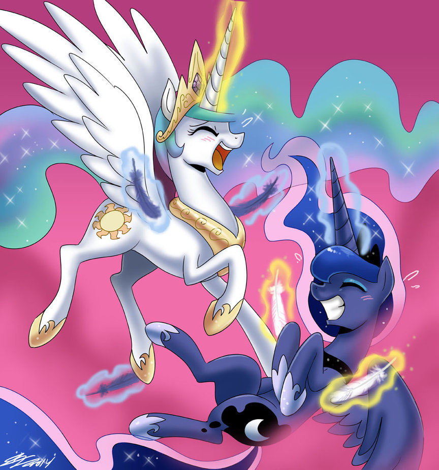 Royal TickleFest - My Little Pony, PonyArt, Princess Celestia, Princess Luna, Tickle fight, John Joseco