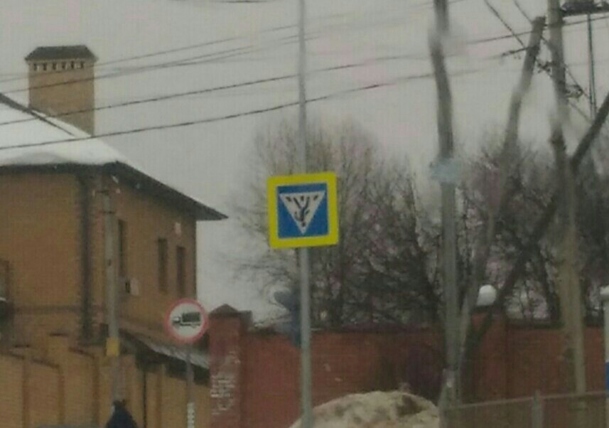 Cross the road upside down - My, Road sign, Suddenly, Kazan