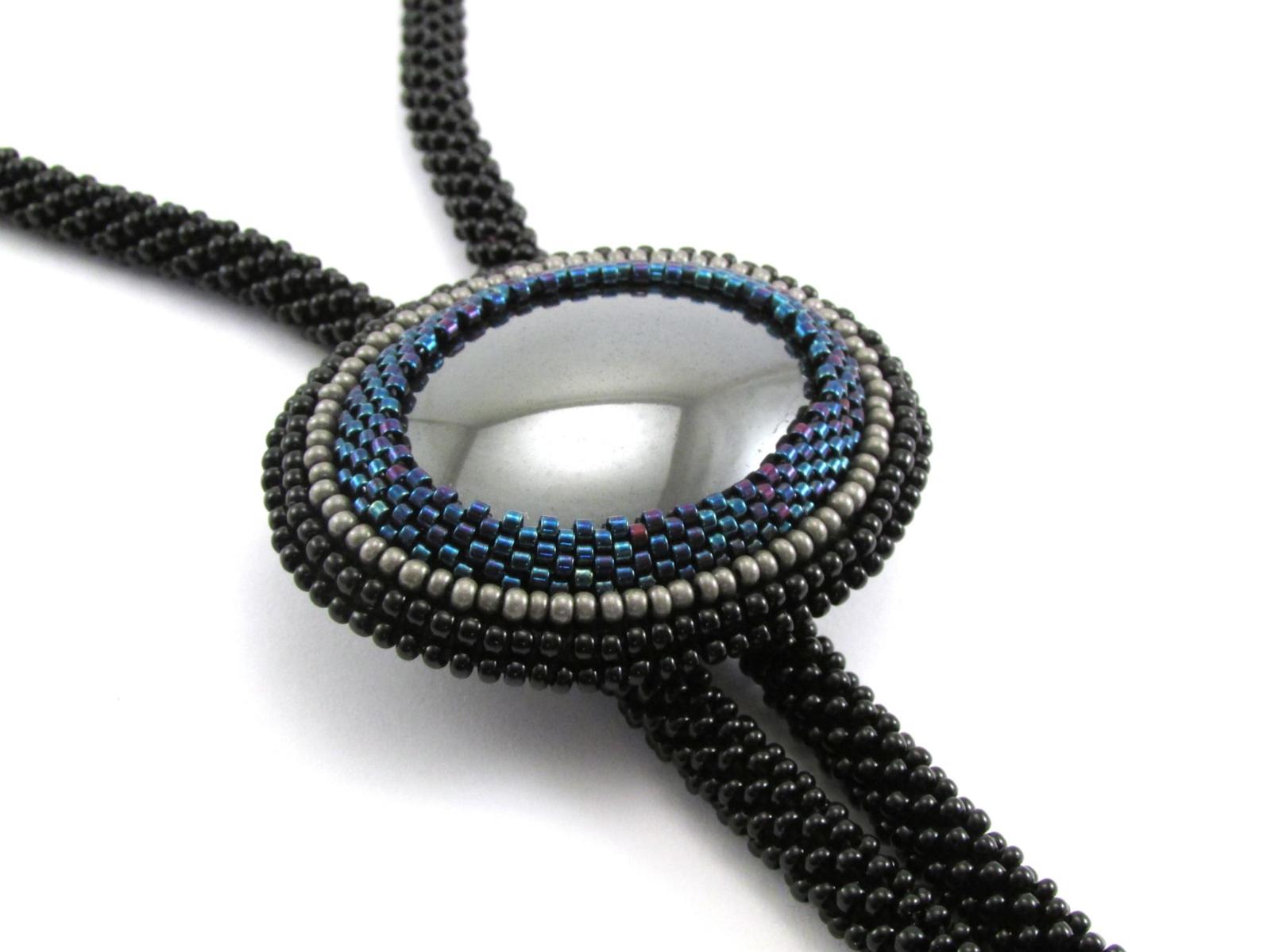 Beaded bolo tie - My, Tie, Tie-Bolo, , Beads, Handmade, Handmade, Accessories, Longpost