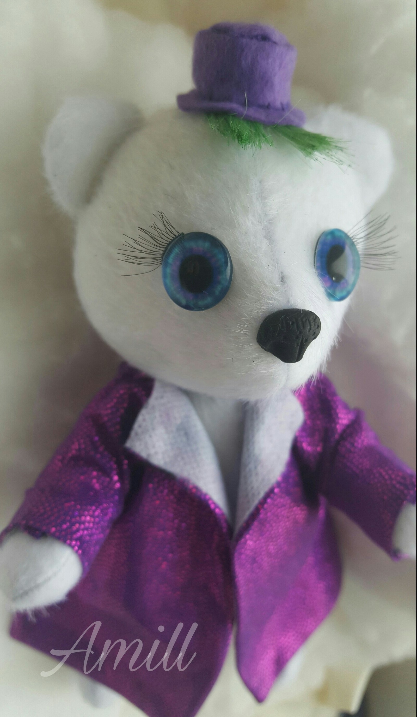 Bear Joker - My, Teddy bear, Bears, Author's toy, Handmade, Joker, Suicide Squad, Longpost