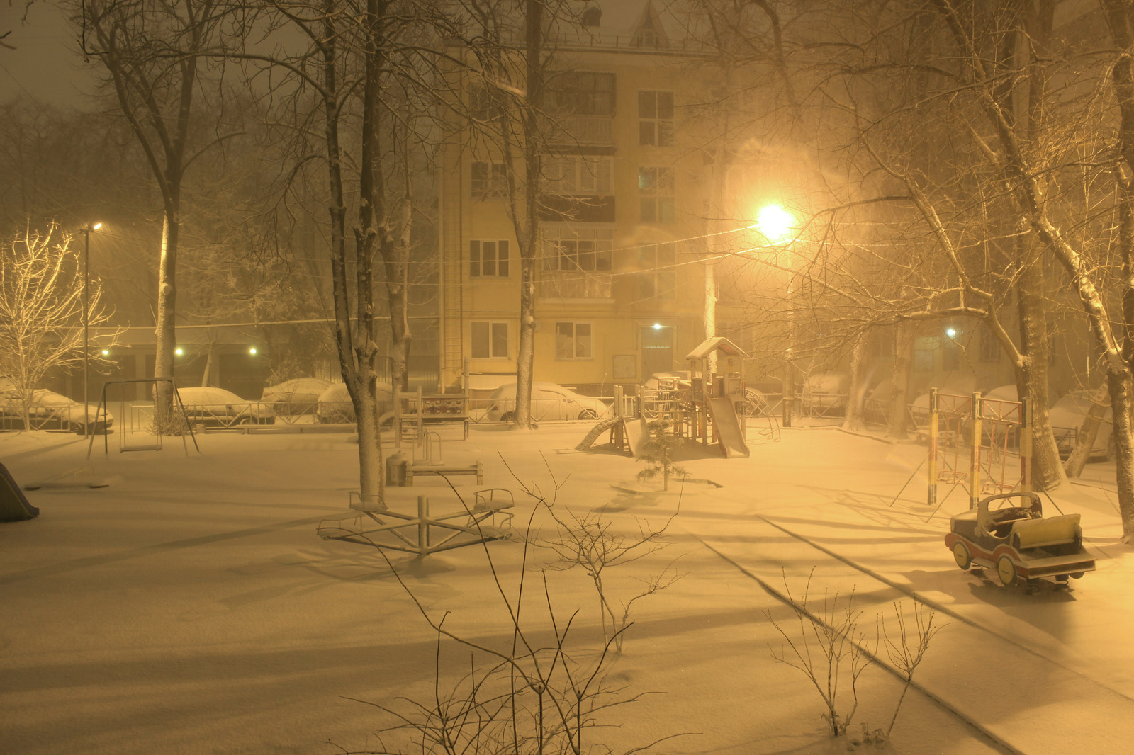 Night Krasnodar in the snow - My, Krasnodar, Snow, Snowfall, , beauty, The photo, Night, Longpost