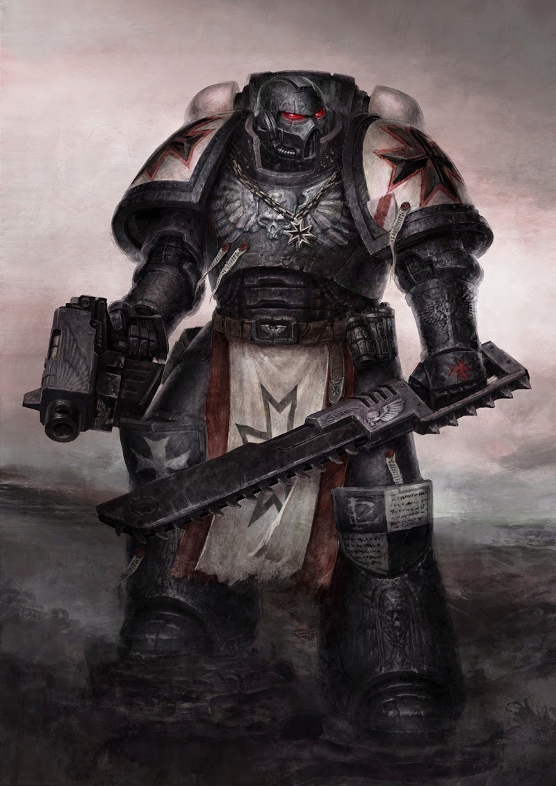 Banshee and Templar - Warhammer 40k, Art, Eldar, Black templars, Longpost