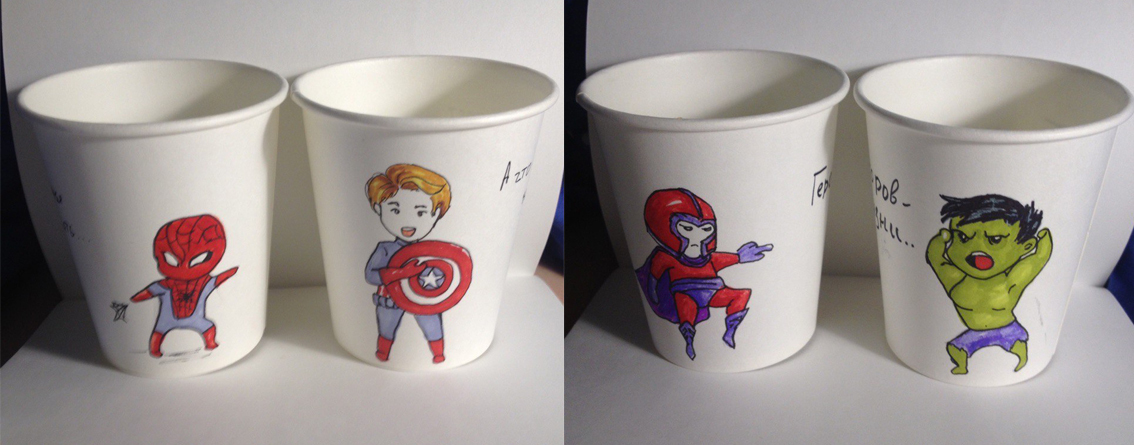 Coffee cups - My, February 23, , Superheroes, Coffee cups, Longpost, Architect