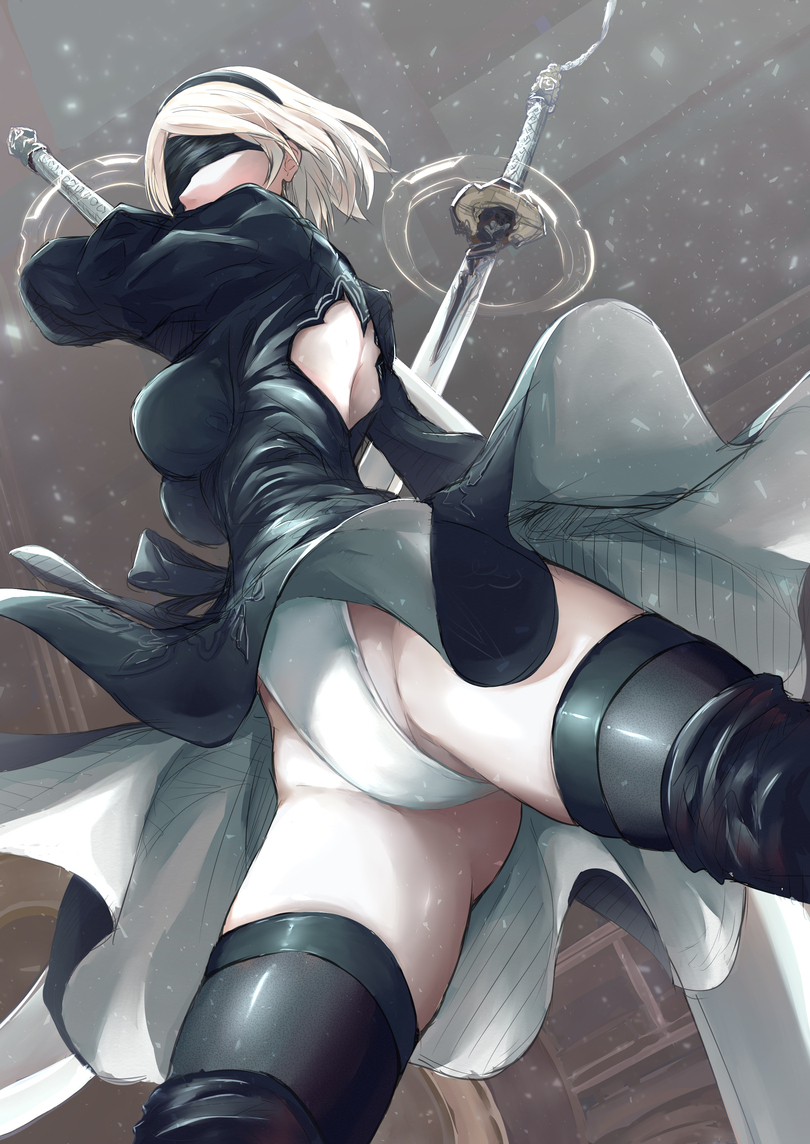 Очаровательный андроид на страже человечества. - NSFW, NIER Automata, Yorha no 2 type B, Yorha unit No 2 type B, Yorha unit no 9 type S, NIER, Попа, Game Art, Игры, Длиннопост