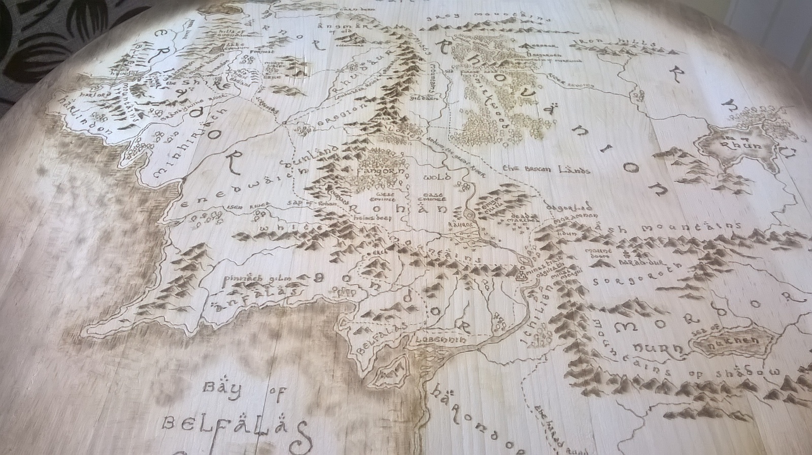 How I made a table based on The Lord of the Rings - My, Lord of the Rings, The hobbit, A shelf, Burning out, Pyrography, With your own hands, Longpost