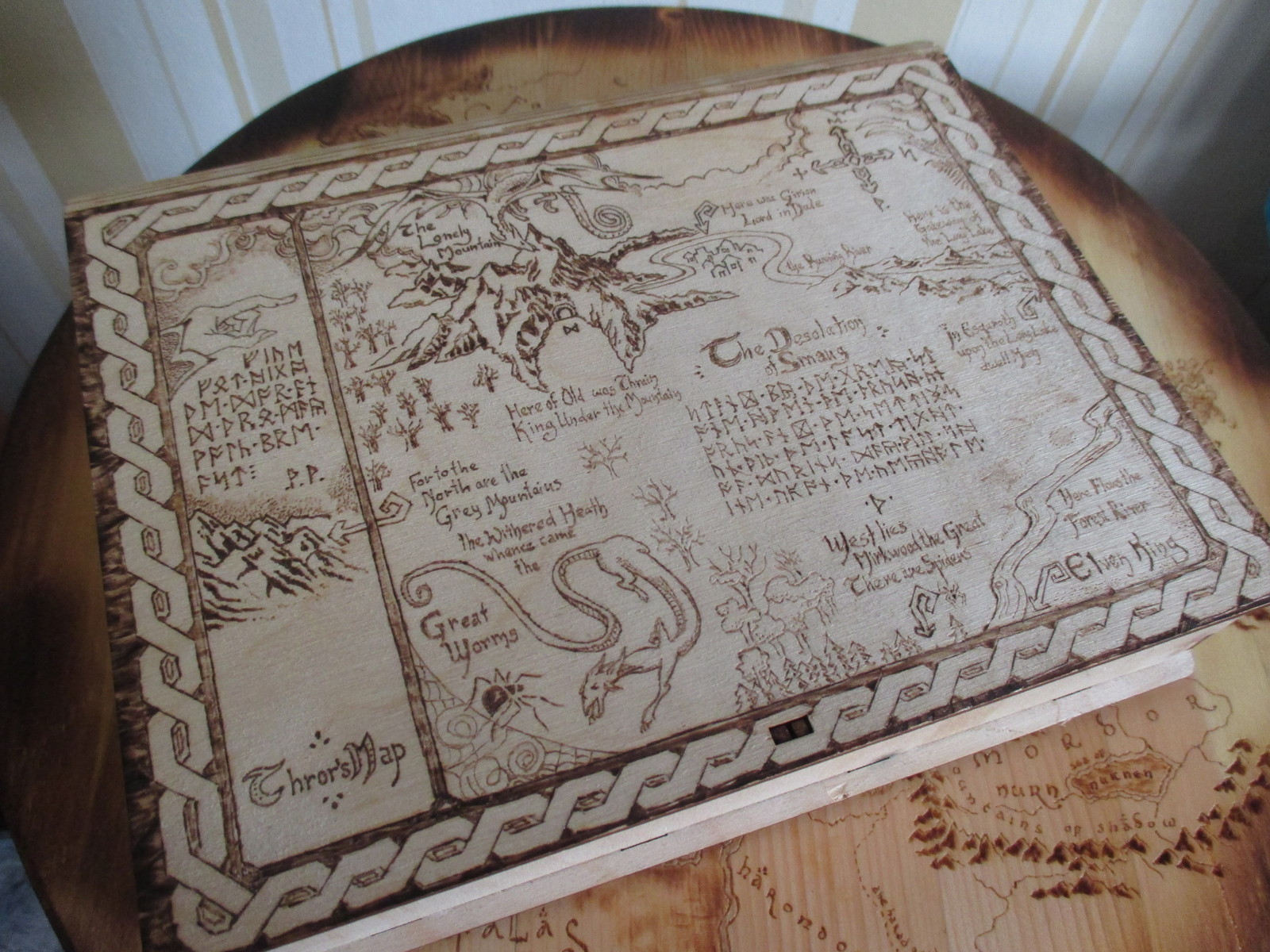 How I made a table based on The Lord of the Rings - My, Lord of the Rings, The hobbit, A shelf, Burning out, Pyrography, With your own hands, Longpost