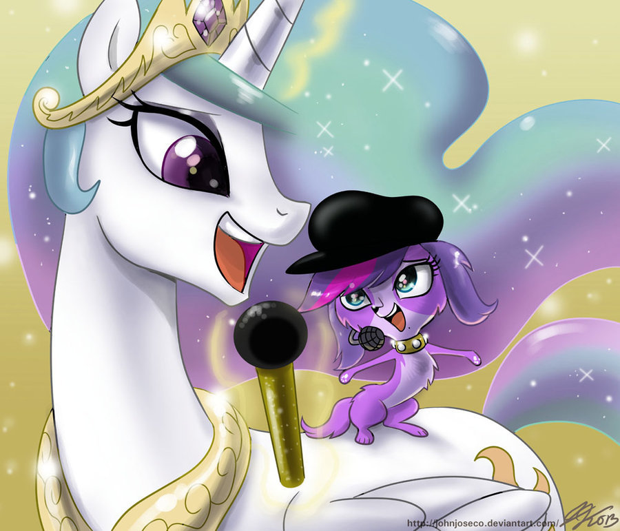 A Princess and a Diva - My Little Pony, Littlest pet shop, Кроссовер, Princess Celestia, Dva, John Joseco