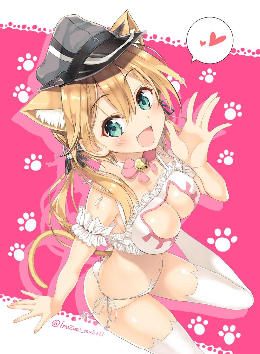 Kantai Collection / Prinz Eugen. Anime Art. - NSFW, Anime, Games, Prinz Eugen, Kantai collection, Naval collection, Anime art, Neko, Eared