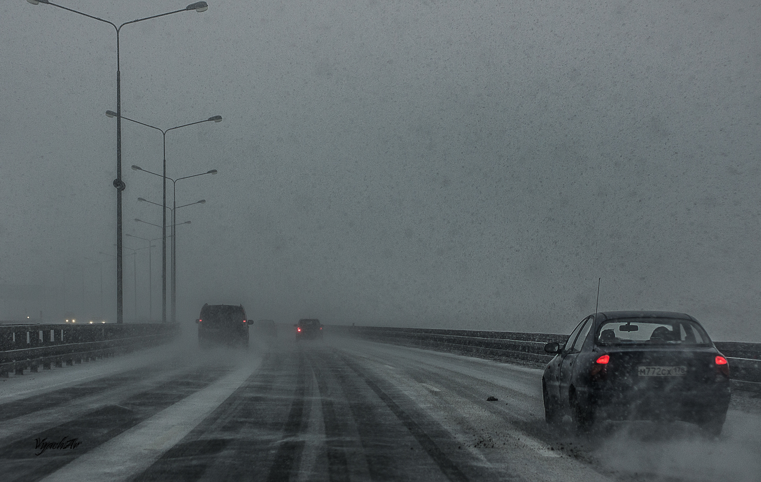 By the dam - My, Saint Petersburg, Dam, Ring, Road, Snow, Blizzard, Longpost