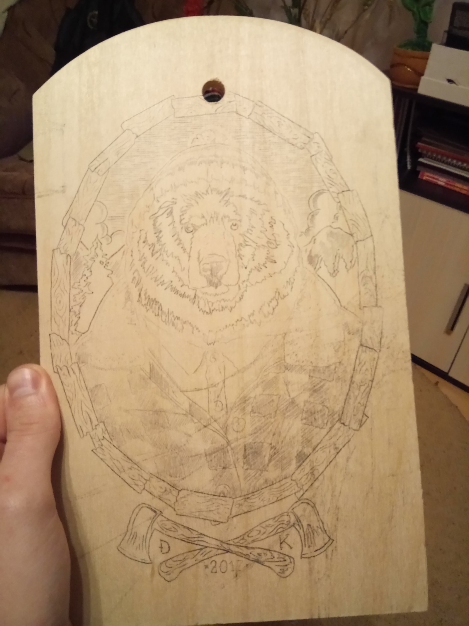 My first burning experience - My, My, Pyrography, The Bears, Forest, The mountains, , Fire, Tree, Longpost, Arms