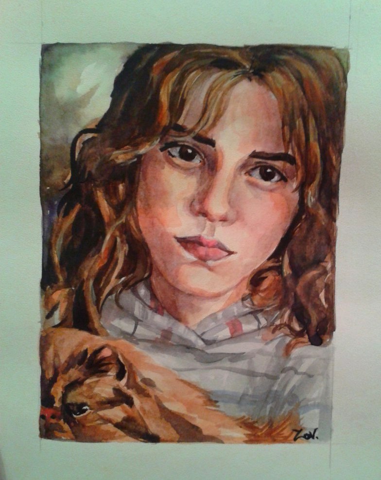 Favorite trinity - My, Watercolor, Portrait, Harry Potter, Creation, Longpost