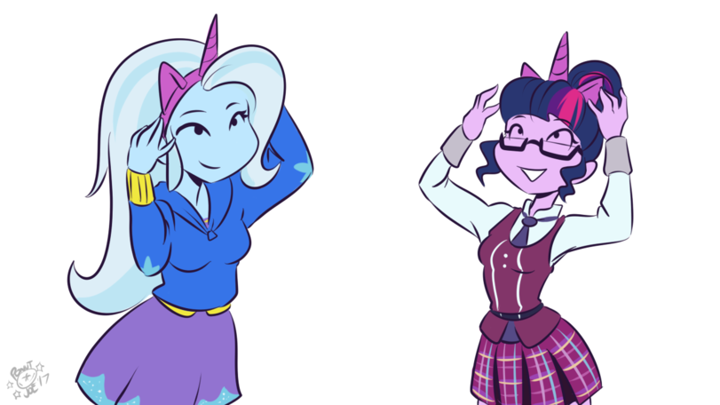 Кончики. - My Little Pony, MLP Edge, Equestria Girls, Trixie, Twilight sparkle, MLP Suggestive, MLP Lesbian, Шиппинг