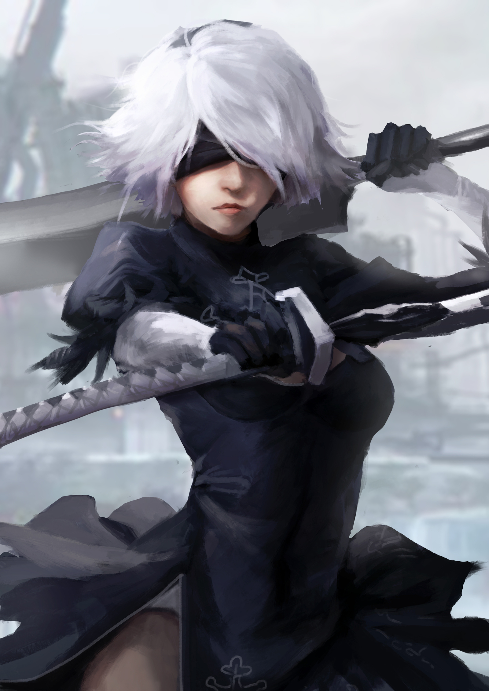 2B and A2 [by Lien-Tsu] - Deviantart, NIER, NIER Automata, Anime art, , Yorha unit No 2 type B, Game art